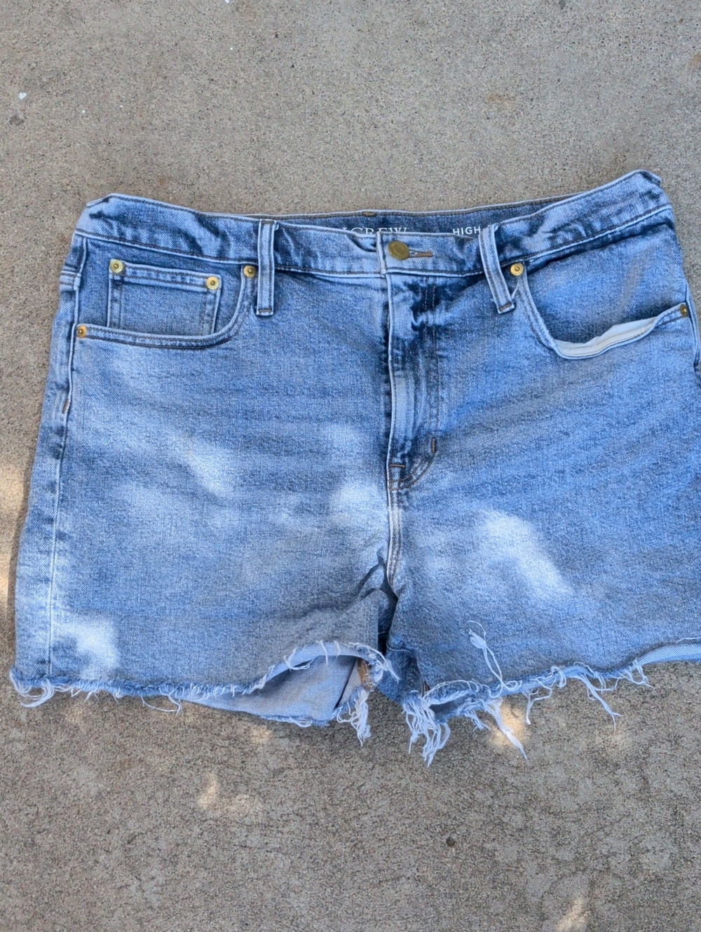 High-Rise Light Blue Denim Cutoff Shorts